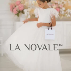 Elegant velvet mini bride dress with pearls